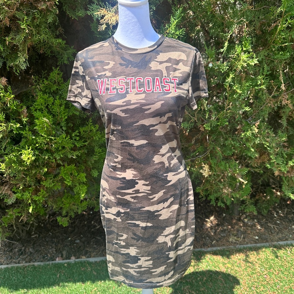 SHEIN Camo Print Mini Dress with Westcoast Detail